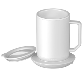 ionMug Coffee Mug Charging Coffee Mug Warmer Coaster, 12oz. Stainless Steel Coffee Mug with Lid, 3.5" x 3.5" x 5"