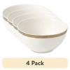 (4 pack)Everest Ceramic Bowl Off-White with Gold Rim