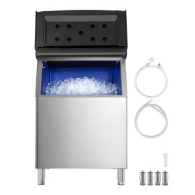 Commercial Ice Maker Storage Bin, 500 LBS Capacity Ice-Bin, Stainless Steel Commercial Ice Storage Bin with Adjustable Anti-slip Rubber Feet
