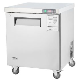 28" Commercial Frozen Refrigerator Sandwich & Salad Prep Table, 7.4 Cu. Ft Stainless Steel Refrigerated Food Prep Station with 1 Door