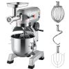 Commercial Stand Mixer, 20Qt Stainless Steel Bowl, 1100W 2 in 1 Multifunctional Electric Food Mixer with Meat Grinder & 3 Speeds