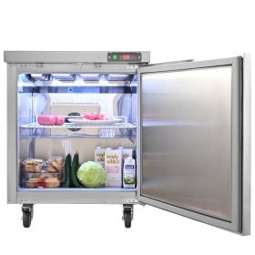 Sandwich Prep Table, 7.42 Cu. Ft. Salad Single-door Refrigerated Prep Table, 28-inch Food Prep Fridge