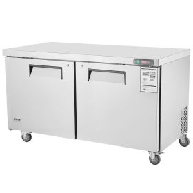 60" Commercial Refrigerator Sandwich & Salad Prep Table, 16.4 Cu. Ft Stainless Steel Refrigerated Food Prep Station with 2 Doors