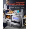 Commercial Ice Maker Machine, 330 lbs/24H Stainless Steel Ice Machine with Worktop, 88 lbs Storage & 144 Cubes/Cycle