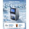 Commercial Ice Maker Machine, 80 lbs/24h with 13 lbs Storage Capacity, Countertop/Freestanding/Under Counter
