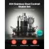 Cocktail Shaker Set, 23-Piece Stainless Steel Bar Tools with Bamboo Stand, Martini Bartender Kit Accessories | Mixer Spoon, Muddler, Jiggers, Strainer