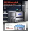 Commercial Ice Maker Machine, 330 lbs/24H Stainless Steel Ice Machine with Worktop, 88 lbs Storage & 144 Cubes/Cycle