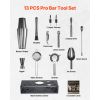 Cocktail Shaker Set, 13-Piece Stainless Steel Bar Tools with Bamboo Stand, Boston Bartender Kit | Mixer Spoon, Muddler, Jigger, Strainer